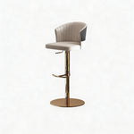 Load image into Gallery viewer, Modern Adjustable Swivel Bar Stool Cream Faux Leather Upholstered Counter Chair Stainless Steel Base 1 Piece