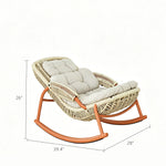 Load image into Gallery viewer, Modern Outdoor Rocking Lounge Chair with Cushioned Seat and Woven Frame