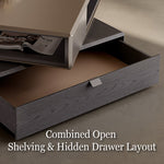 Load image into Gallery viewer, 31.2'' Modern Square Coffee Table Rotatable Double Layer Design with Storage Drawer and Display Space