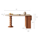 Load image into Gallery viewer, Modern Dining Table Solid Wood Base Ceramic Stone Top Minimalist Design