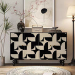 Load image into Gallery viewer, 59'' Vintage Hand-Painted Sideboard Artistic Retro Buffet Cabinet with Bold Geometric Patterns