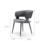 Load image into Gallery viewer, Layered Microfiber Texture Ergonomic Grey Residential Dining Room Chair 1 Piece