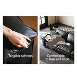 Load image into Gallery viewer, Modern Low Profile Black Leather Straight Sofa Minimalist Wide Arm 4 Seater Couch
