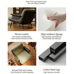 Load image into Gallery viewer, Modern Accent Lounge Chair Mixed Fabric and Faux Leather Armchair Upholstered Leisure Chair with Metal Legs