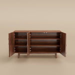 Load image into Gallery viewer, Modern Sideboard Wood 3-Door Cabinet Adjustable Shelves