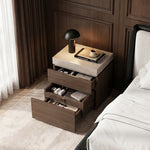 Load image into Gallery viewer, Modern Wooden Nightstand with 3 Drawers Minimalist Bedside Table Large Storage Design
