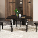 Load image into Gallery viewer, 54.6"/62.4" Modern Italian Dining Table Black Marble Base & Minimalist Luxury Design