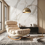 Load image into Gallery viewer, Modern Striped Rocking Lounge Chair with Plush Cushion and Solid Wood Rockers