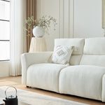 Load image into Gallery viewer, 106.2'' Modern Electric Reclining Sofa Cream Fabric Power Sofa with Adjustable Footrest and Wide Armrests