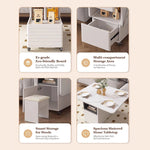 Load image into Gallery viewer, Modern Multifunctional Foldable Coffee Table with Wheels & 2 Stools
