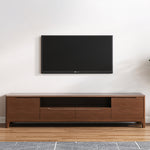 Load image into Gallery viewer, Modern Wooden TV Stand Low Profile Media Console with Drawers & Open Storage