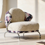 Load image into Gallery viewer, Modern Artistic Lounge Chair with Curved Back and Pattern Upholstered Accent Design