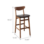 Load image into Gallery viewer, Modern Solid Wood Bar Stool with Upholstered Seat Minimalist Counter Chair 1 Piece