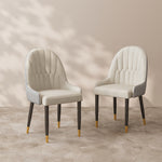 Load image into Gallery viewer, 2PCS Dining Chair Modern PU Leather Upholstery Ergonomic Backrest with Gold-Tipped Legs