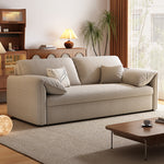 Load image into Gallery viewer, 76" Beige Sleeper Sofa with 3.9" Thick Spring Mattress Modern Space-saving Design