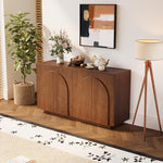 Load image into Gallery viewer, 54.6'' Modern Wood Sideboard Cabinet with Elegant Arched Panel Doors Spacious Storage & Warm Natural Finish for Dining and Living Spaces