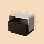 Load image into Gallery viewer, Black Nightstand Silent Rails Solid Wood Drawer