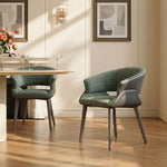 Load image into Gallery viewer, Modern Green Upholstered Dining Chair with Wraparound Back and Metal Legs 1 Piece