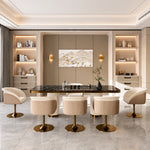 Load image into Gallery viewer, Modern Luxury Swivel Accent Chair Upholstered Vanity Chair with Gold Pedestal Base 1 Piece