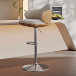 Load image into Gallery viewer, Modern Adjustable Swivel Bar Stool Burgundy Chenille Upholstered Seat Beige Accent Chrome Base Counter Height Bar Chair 1 Piece
