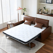 An unfolded Arrtle sleeper sofa in a modern living room.