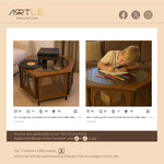 Load image into Gallery viewer, 33.15&#39;&#39;Vintage Hexagonal Coffee Table with Glass Top | Enclosed Storage + Carved Columns + Display Surface
