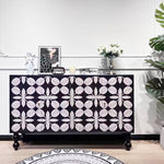 Load image into Gallery viewer, 59'' Vintage Hand-Painted Sideboard Artistic Retro Buffet Cabinet with Bold Geometric Patterns

