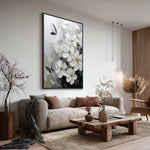 Load image into Gallery viewer, Dancing White Butterflies Among the Blossoms Handcrafted Painting Wall Decor
