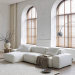 Load image into Gallery viewer, Modern Modular Sectional Sofa Removable Washable Cover Cream Upholstery Minimalist Low Profile Design
