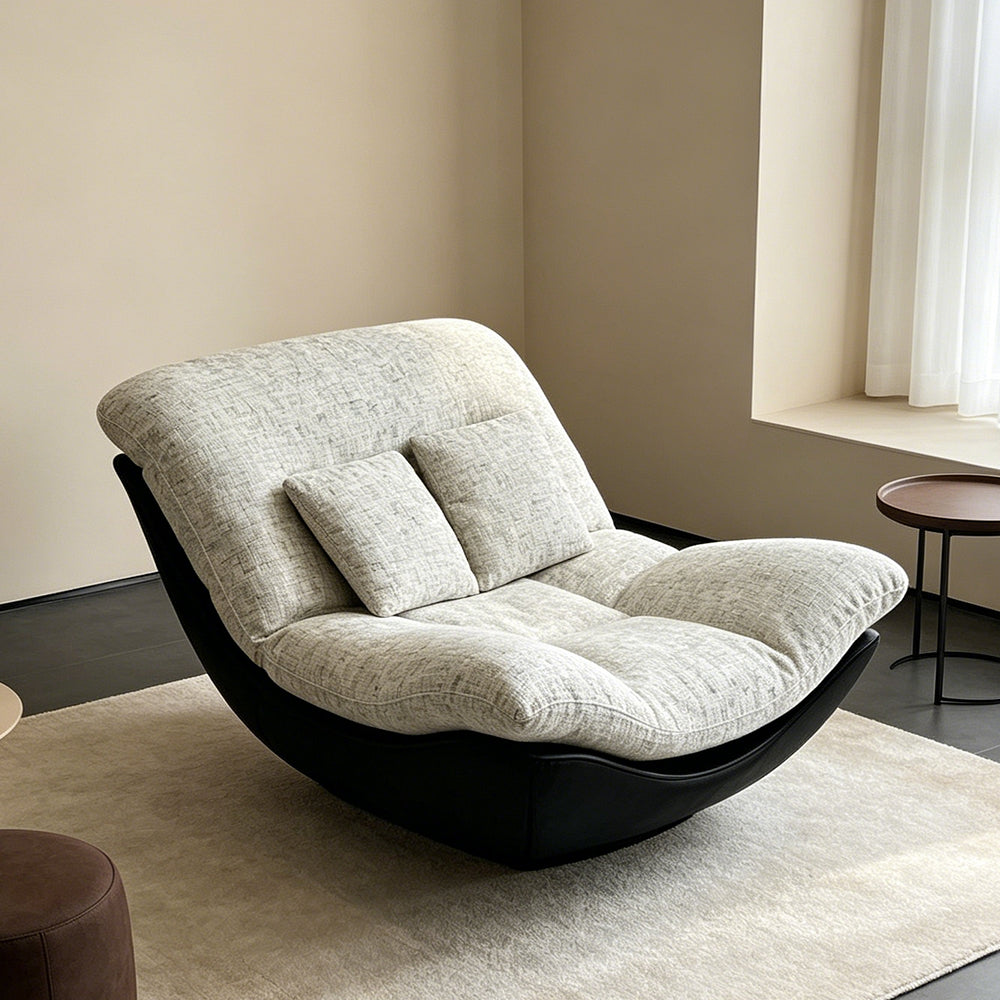 Modern Lounge Accent Chair with Plush Cushions and Faux Leather Base