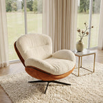 Load image into Gallery viewer, Swivel Accent Chair with Cloud-Like Cushioning and Brown Wraparound Frame
