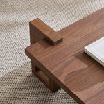 Load image into Gallery viewer, 39.78&quot; Mid-Century Coffee Table Natural Red Oak Retro Wood Finish Fluted Design
