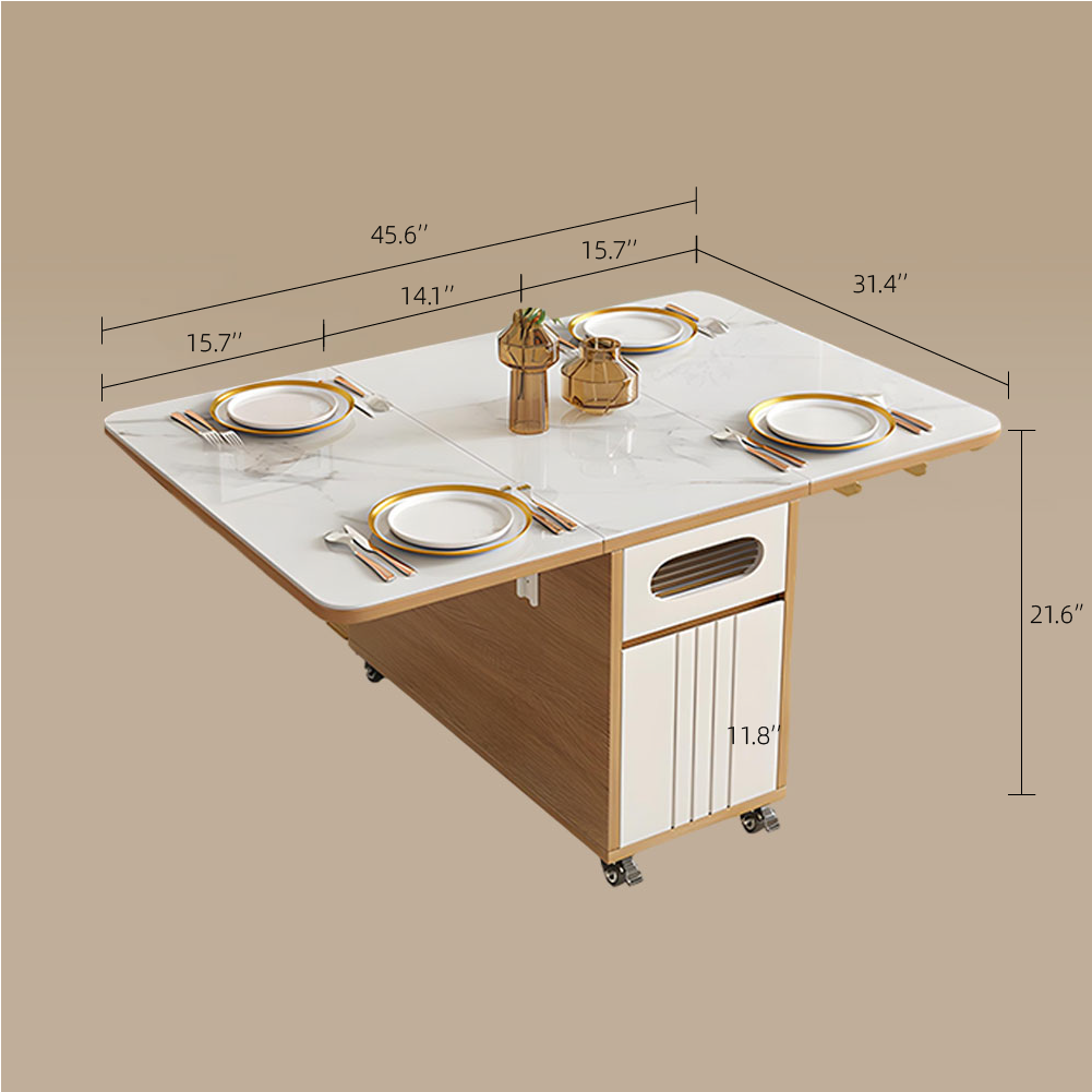 Multi-Functional Folding Coffee Table with Hidden Storage Extendable Design Easy Mobility & 2 Stools