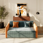 Load image into Gallery viewer, 74.1&quot; Sofa Bed with 3.9&quot; Thick Pocket Spring Mattress Orange &amp; Gray
