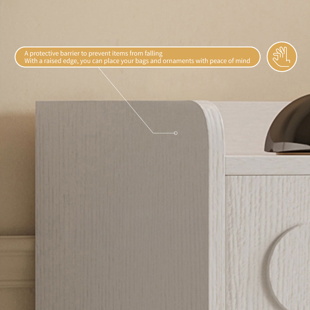 Shoe Cabinet Three-door Design Holds 15 Pairs Hollow Base 12cm Height Modern Storage Organizer