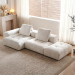 Load image into Gallery viewer, Modern Modular Cloud Sofa with Removable Washable Covers Cream Textured Upholstery Deep Seat Lounge Couch
