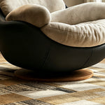 Load image into Gallery viewer, Modern Swivel Lounge Chair with Plush Cushions and Wooden Base
