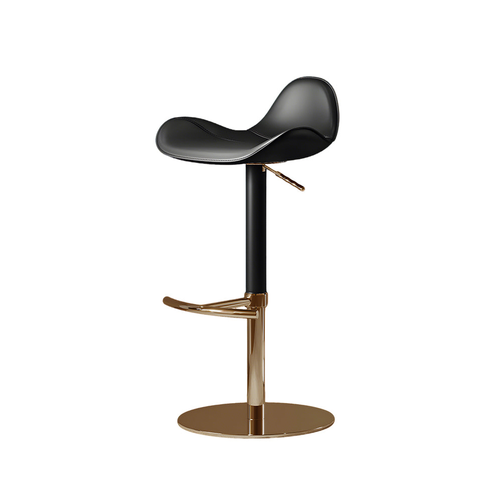 1-Piece Modern Adjustable Swivel Bar Stool with Faux Leather Seat Chrome Base