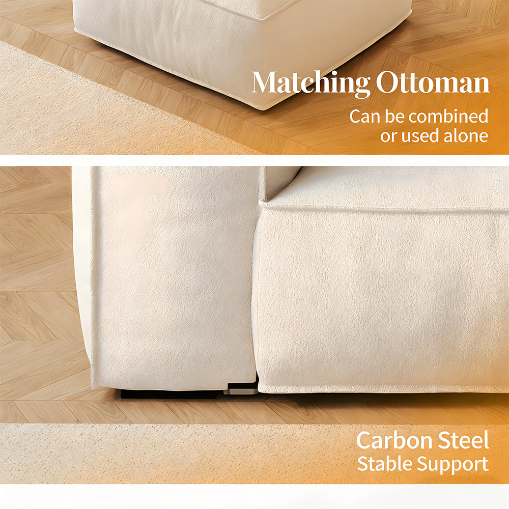 Modern Double-Sided Sectional Sofa in Skin-Friendly Cat-Scratch Fabric with Latex Support