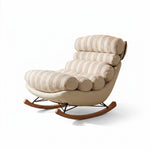 Load image into Gallery viewer, Modern Striped Rocking Lounge Chair with Plush Cushion and Solid Wood Rockers
