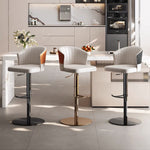 Load image into Gallery viewer, Modern Adjustable Swivel Bar Stool Cream Faux Leather Upholstered Counter Chair Stainless Steel Base 1 Piece
