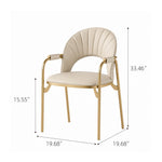Load image into Gallery viewer, Modern Upholstered Dining Chair Set of 2 with Gold Stainless Steel Frame and Curved Backrest
