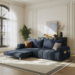 Load image into Gallery viewer, Modern Corduroy Convertible Sofa Bed Pull Out Sleeper Couch with Side Storage Pockets
