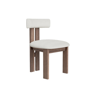 2PCS Dining Chair Modern Ash Wood Frame Boucle Upholstery Minimalist Soft Seating