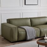 Load image into Gallery viewer, Modern Leather Sofa Boxy Low-Profile Design with Wide Arms
