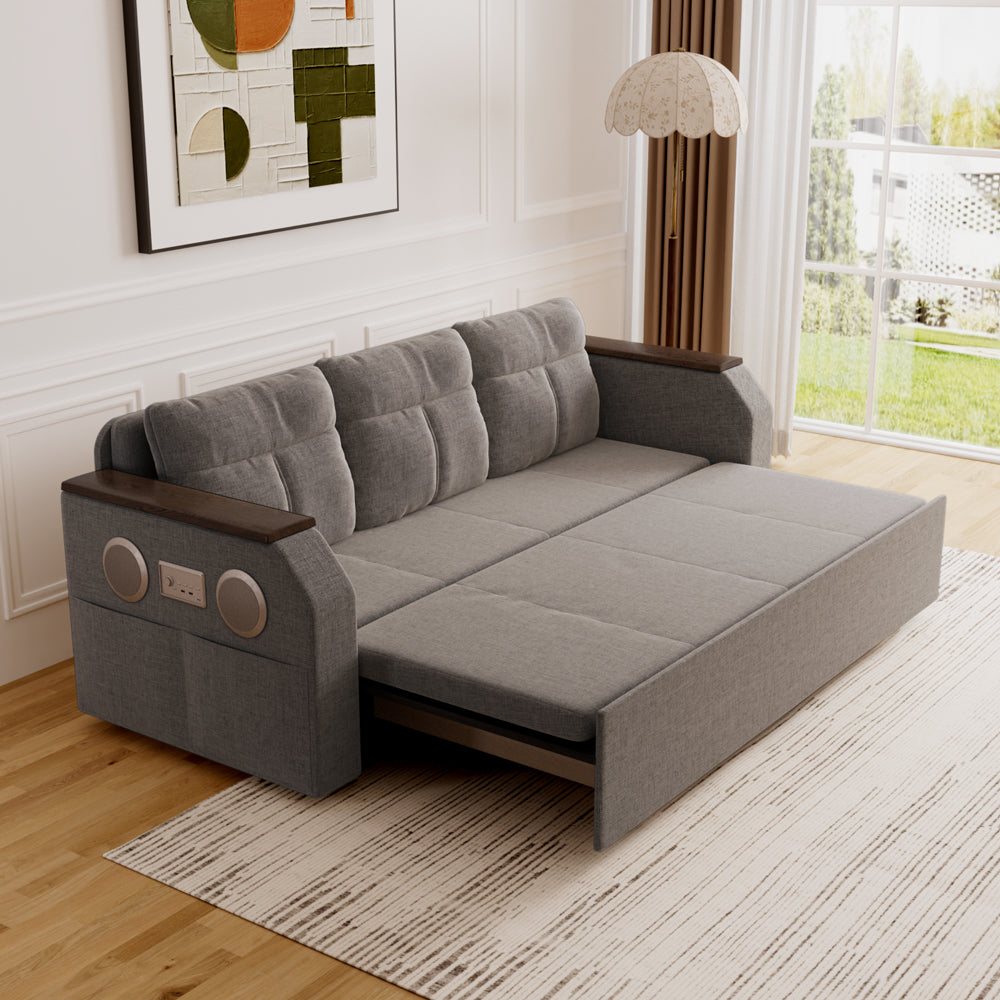 83'' Modern Convertible Sofa Bed with Storage Contemporary Upholstered Sleeper Sofa