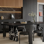 Load image into Gallery viewer, 54.6&quot;/62.4&quot; Modern Italian Dining Table Set – Black Marble Base &amp; Minimalist Luxury Design
