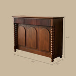 Load image into Gallery viewer, Modern Vintage Sideboard Cabinet Solid Wood Buffet Cabinet with Fluted Design and Arched Doors Storage Console
