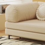 Load image into Gallery viewer, Close-up of soft corduroy upholstery texture on modern sofa bed
