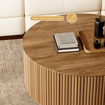 Load image into Gallery viewer, 33.15″ Round Coffee Table Wood Finish Modern Minimalist Style for Living Room
